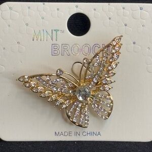 MINT Butterfly Crystal Brooch-Pin